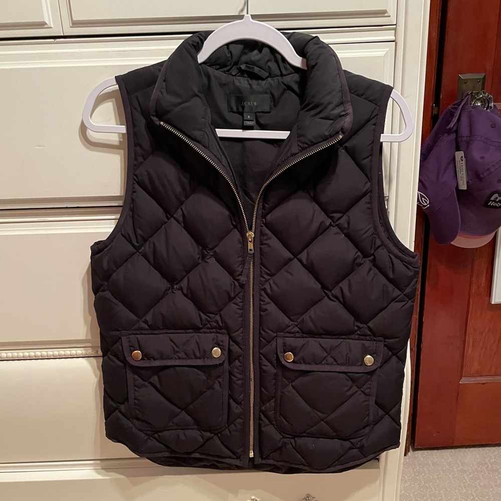 J. Crew Black Quilted Vest